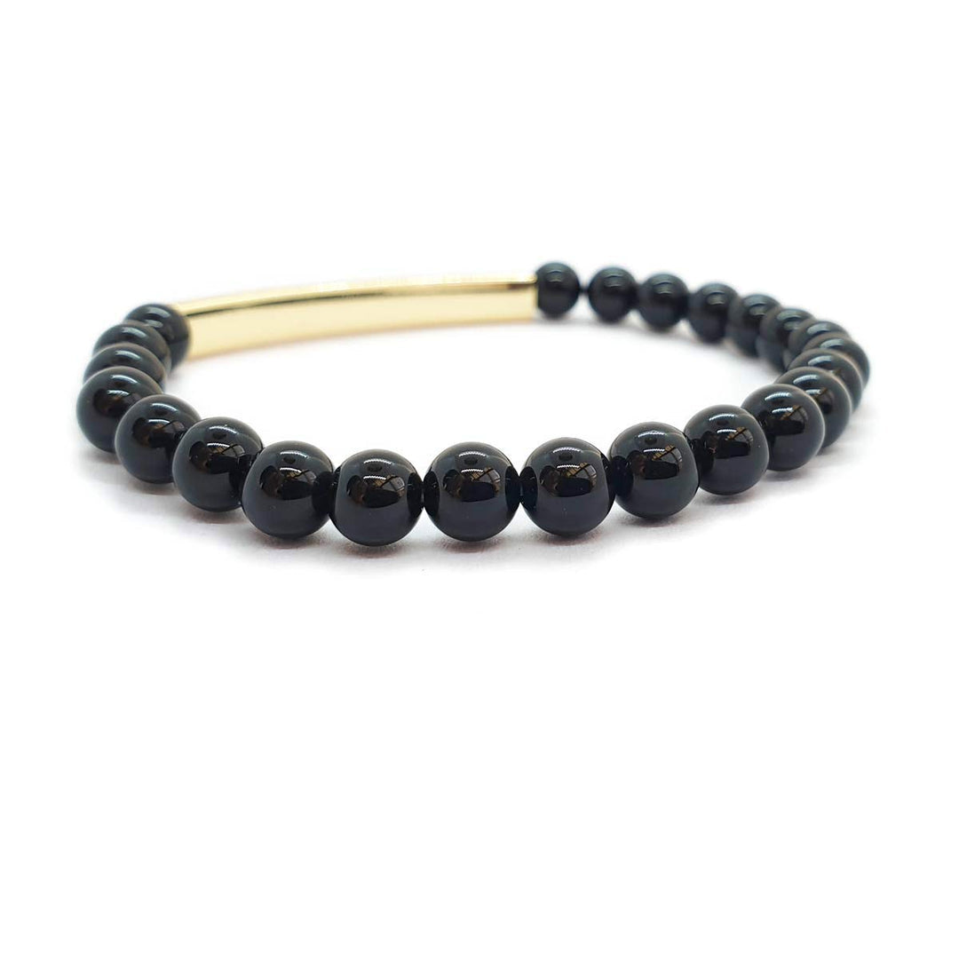 Little Taonga Black Agate Gemstone bracelet Aotearoa