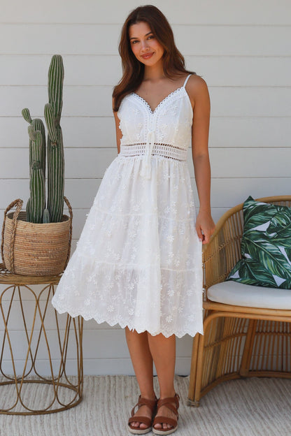 White midi dress
