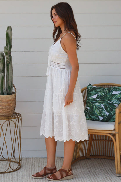 White midi dress