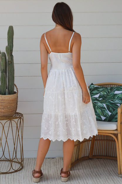 White midi dress