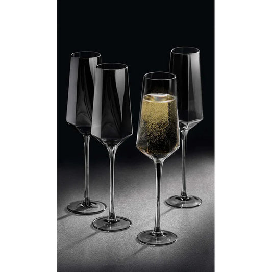 Tempa Jaxon Champagne Glasses Set of 4 - Charcoal