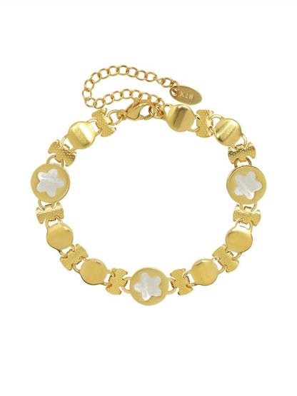 Shell Geometriclink Bracelet white seashell round