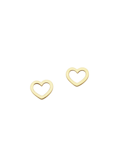 Karen Walker Mini Heart Studs GOLD - Flying Saucers NZ