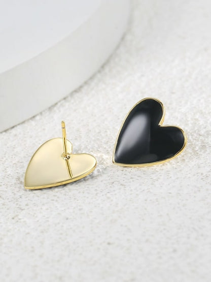 Brass enamel earrings - Flying Saucers NZ