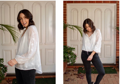 Embroidered chiffon Blouse