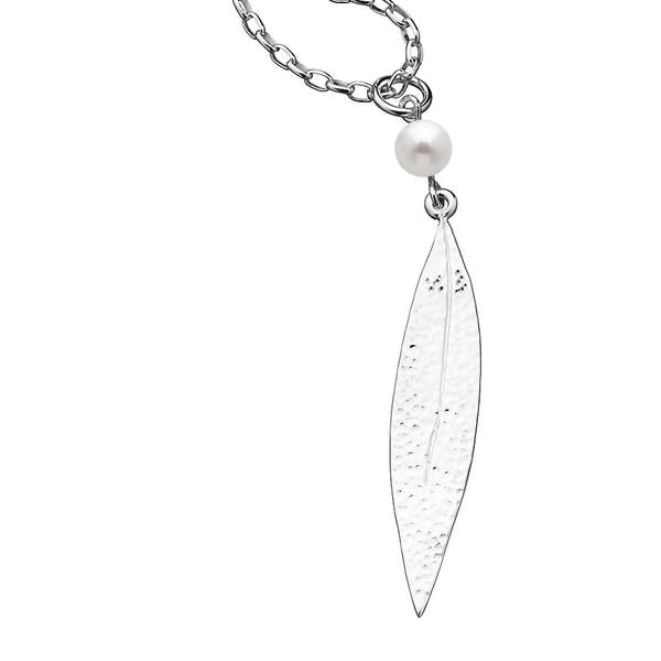 Karen Walker Leaf &Pearl Necklace - Sterling Silver