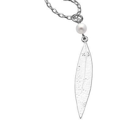 Karen Walker Leaf &Pearl Necklace - Sterling Silver - Flying Saucers NZ