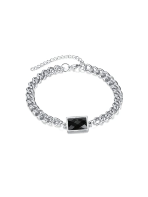 Titanium steel glass stone  bracelet