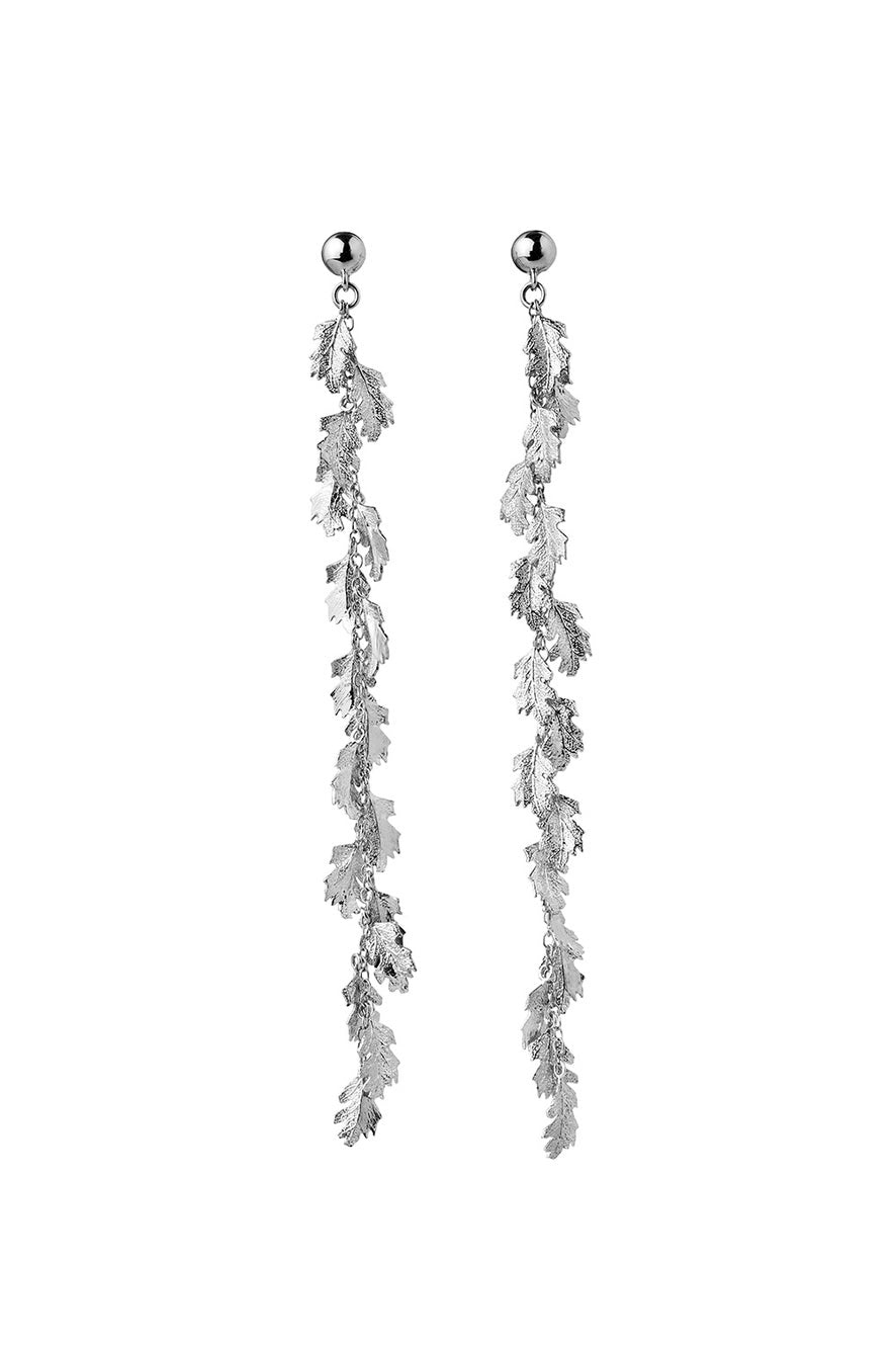 Karen Walker Leaf Drop Earrings - Sterling Silver