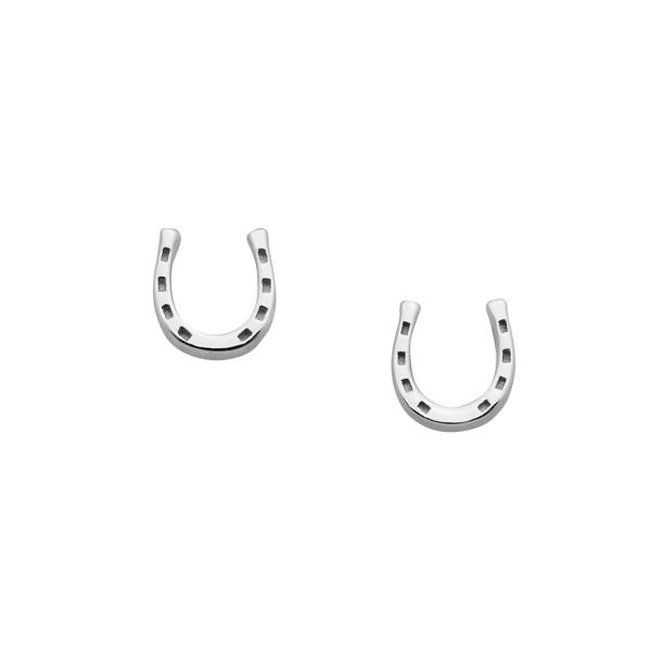 Karen Walker Mini Horse Shoe Earrings Sterling Silver Studs - Flying Saucers NZ