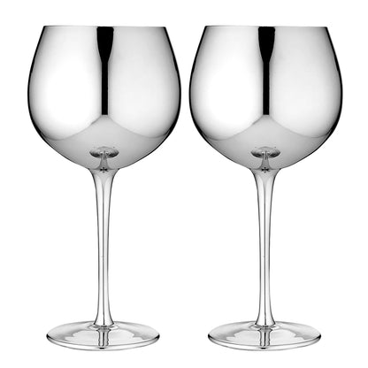 Aurora silver 2pk Gin Glasses