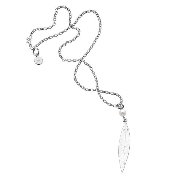 Karen Walker Leaf &Pearl Necklace - Sterling Silver