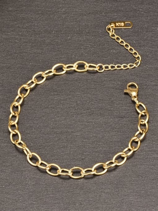 Titanium steel hollow Geometric Chain Link Bracelet