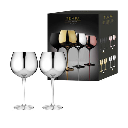 Aurora silver 2pk Gin Glasses