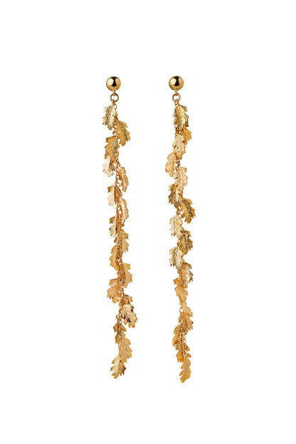 Karen Walker Leaf Drop Earrings - 9ct gold - Flying Saucers NZ