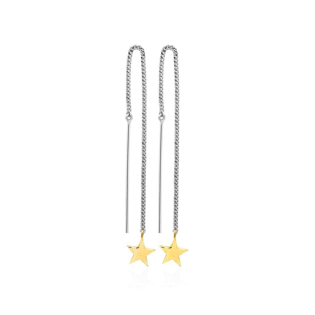 Boh Runga Stargazers Thread Earrings 9ct Gold Star